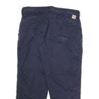 CARHARTT Mens Cotton Blend Navy Relaxed Straight Trousers W38 L30 Workwear