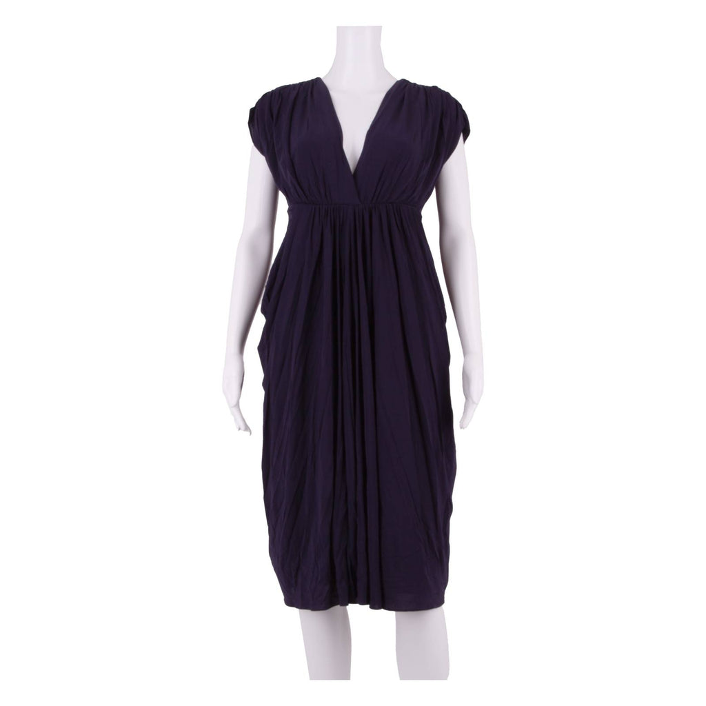 COAST Womens Day Dress Blue Short Sleeve Midi UK 8