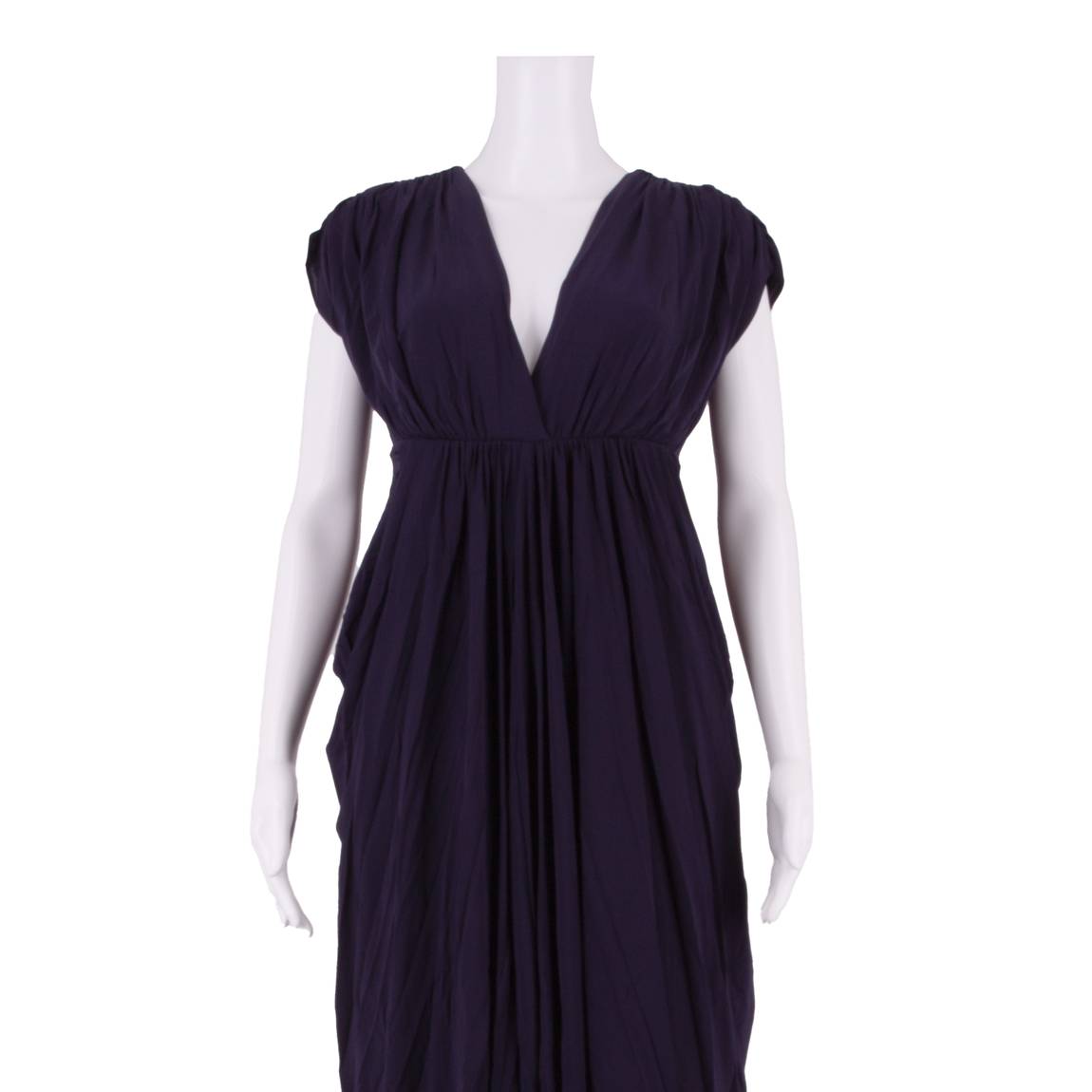 COAST Womens Day Dress Blue Short Sleeve Midi UK 8
