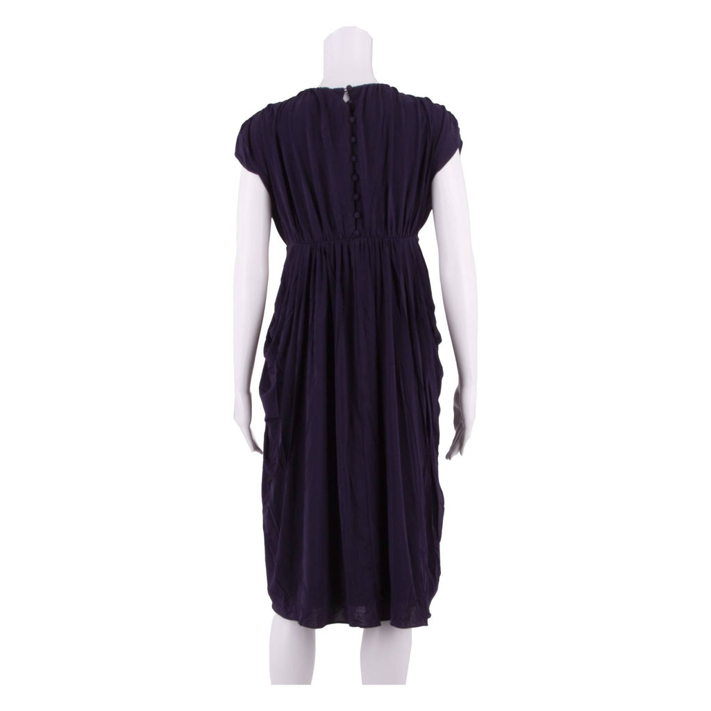 COAST Womens Day Dress Blue Short Sleeve Midi UK 8