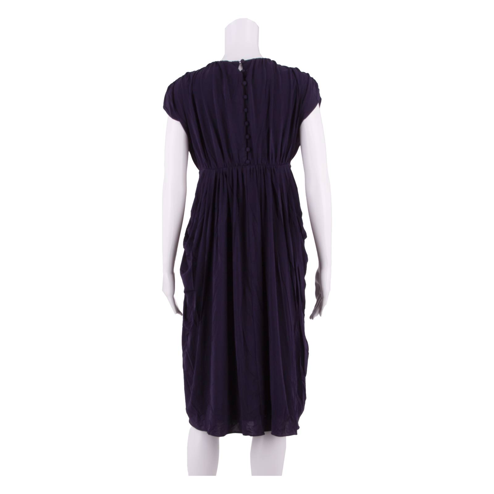 COAST Womens Day Dress Blue Short Sleeve Midi UK 8