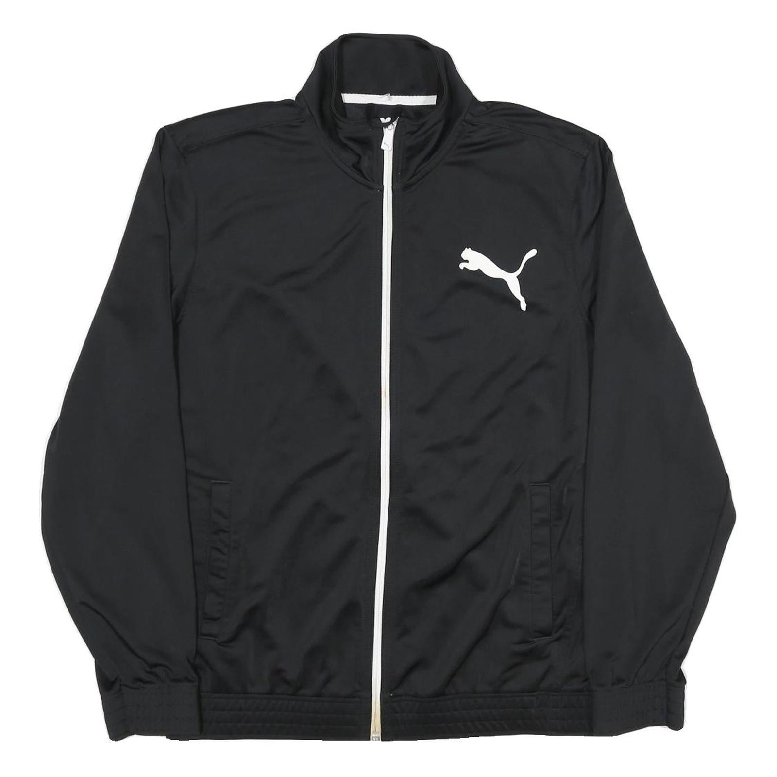 PUMA Mens Black Zip Jacket M Polyester Sport Casual Lightweight Track Top