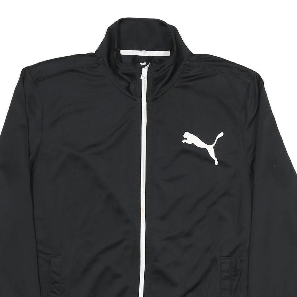 PUMA Mens Black Zip Jacket M Polyester Sport Casual Lightweight Track Top