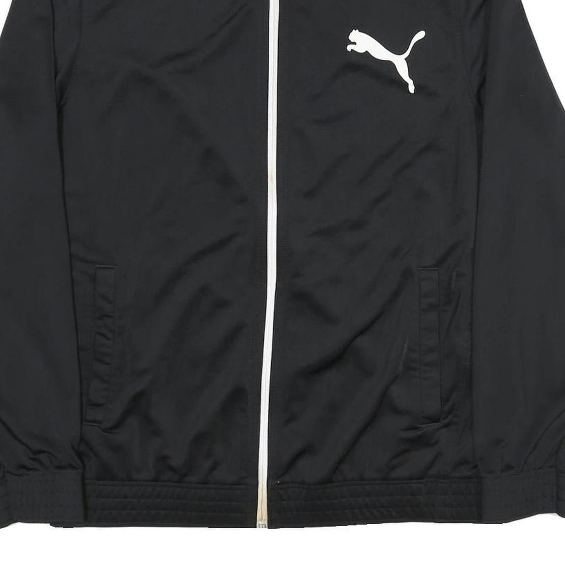 PUMA Mens Black Zip Jacket M Polyester Sport Casual Lightweight Track Top