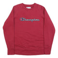 CHAMPION Mens Red Cotton Blend Crew Neck Sweatshirt M Classic Logo Casual
