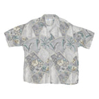 HALF MOON BAY Mens Grey & Cream Floral Rayon Shirt 2XL Summer Casual