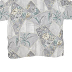 HALF MOON BAY Mens Grey & Cream Floral Rayon Shirt 2XL Summer Casual