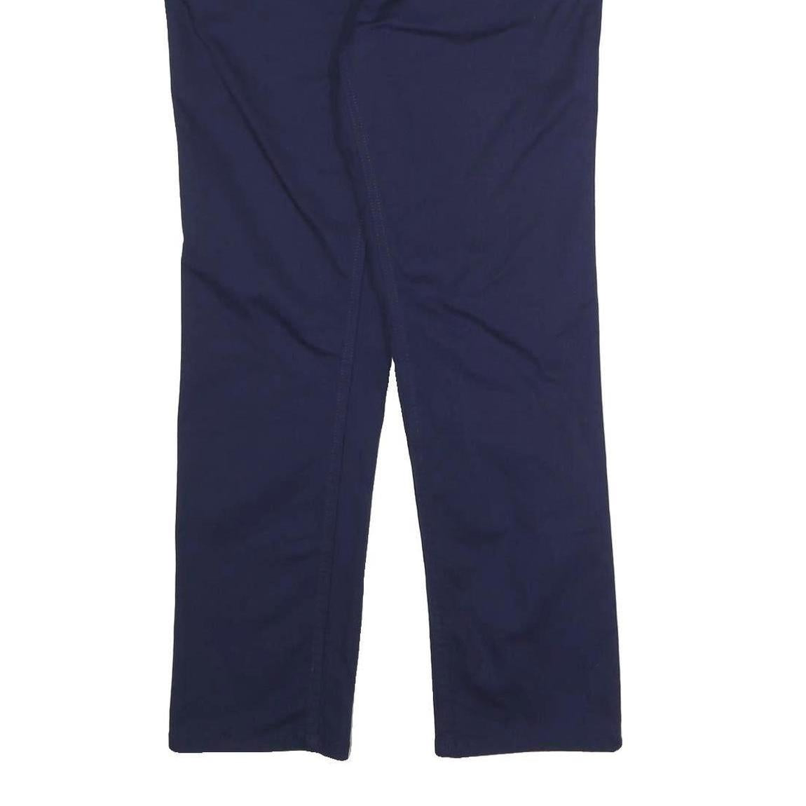 CALVIN KLEIN Womens Cotton Blend Navy Regular Fit Trousers W31 L27 Zip Casual