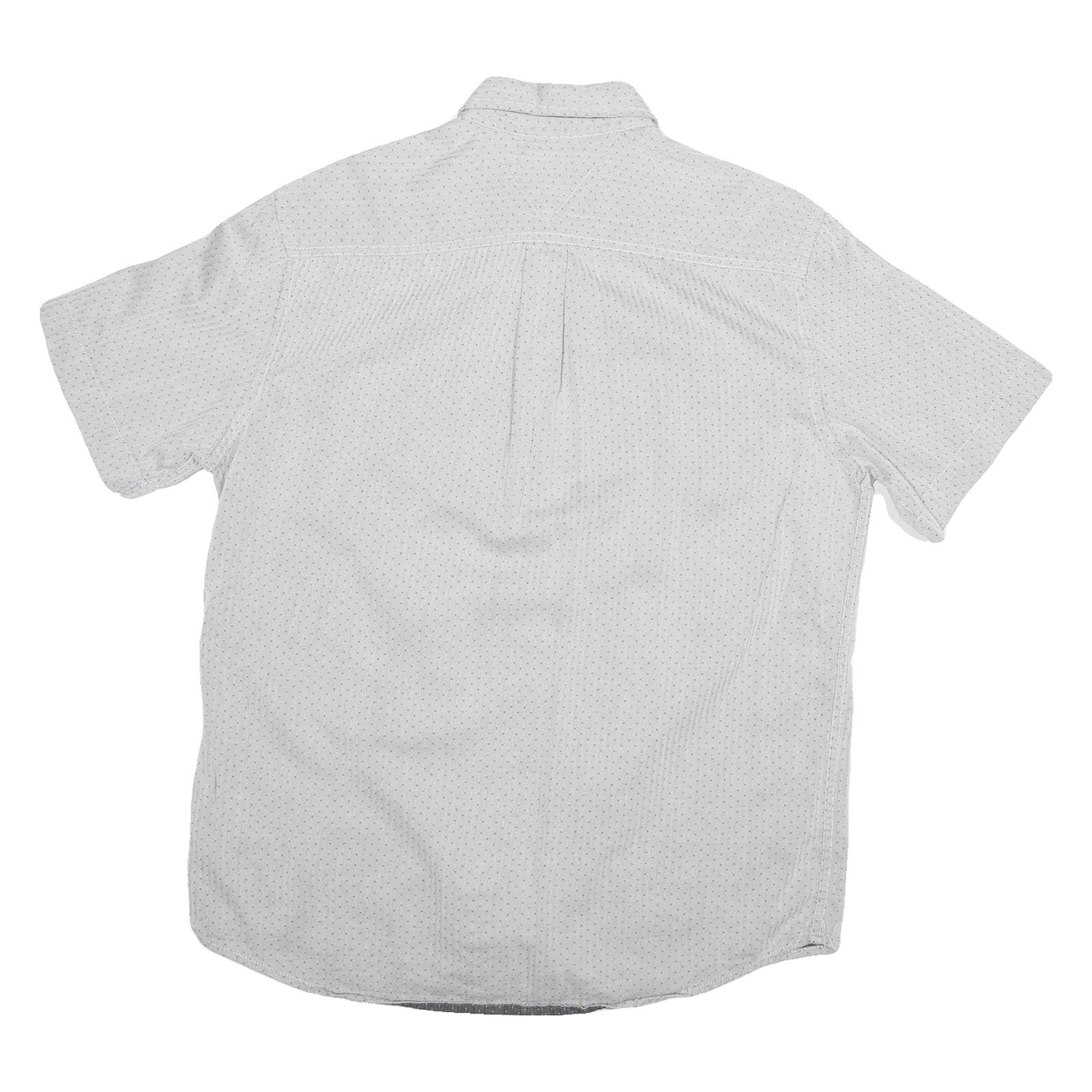 TOMMY HILFIGER Mens White & Navy Blue Dot Pattern Shirt M Button-Down Short