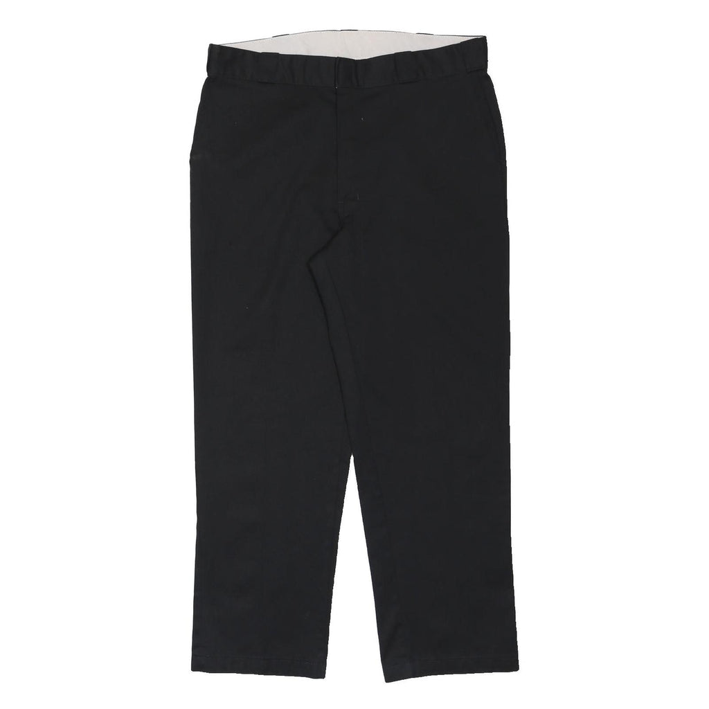 DICKIES Mens Black Polyester Blend Loose Fit Trousers W36 L29 Workwear