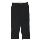 DICKIES Mens Black Polyester Blend Loose Fit Trousers W36 L29 Workwear