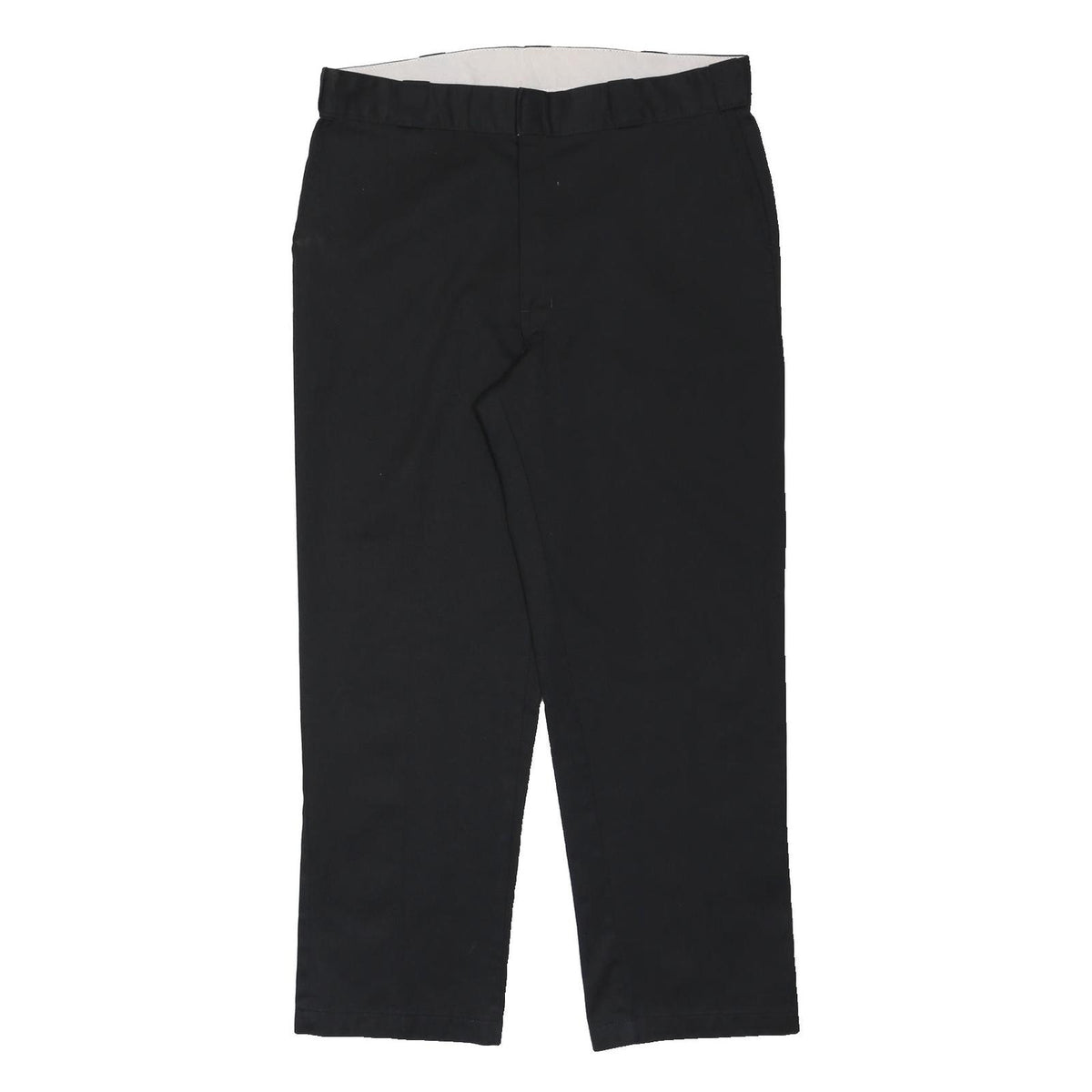 DICKIES Mens Black Polyester Blend Loose Fit Trousers W36 L29 Workwear