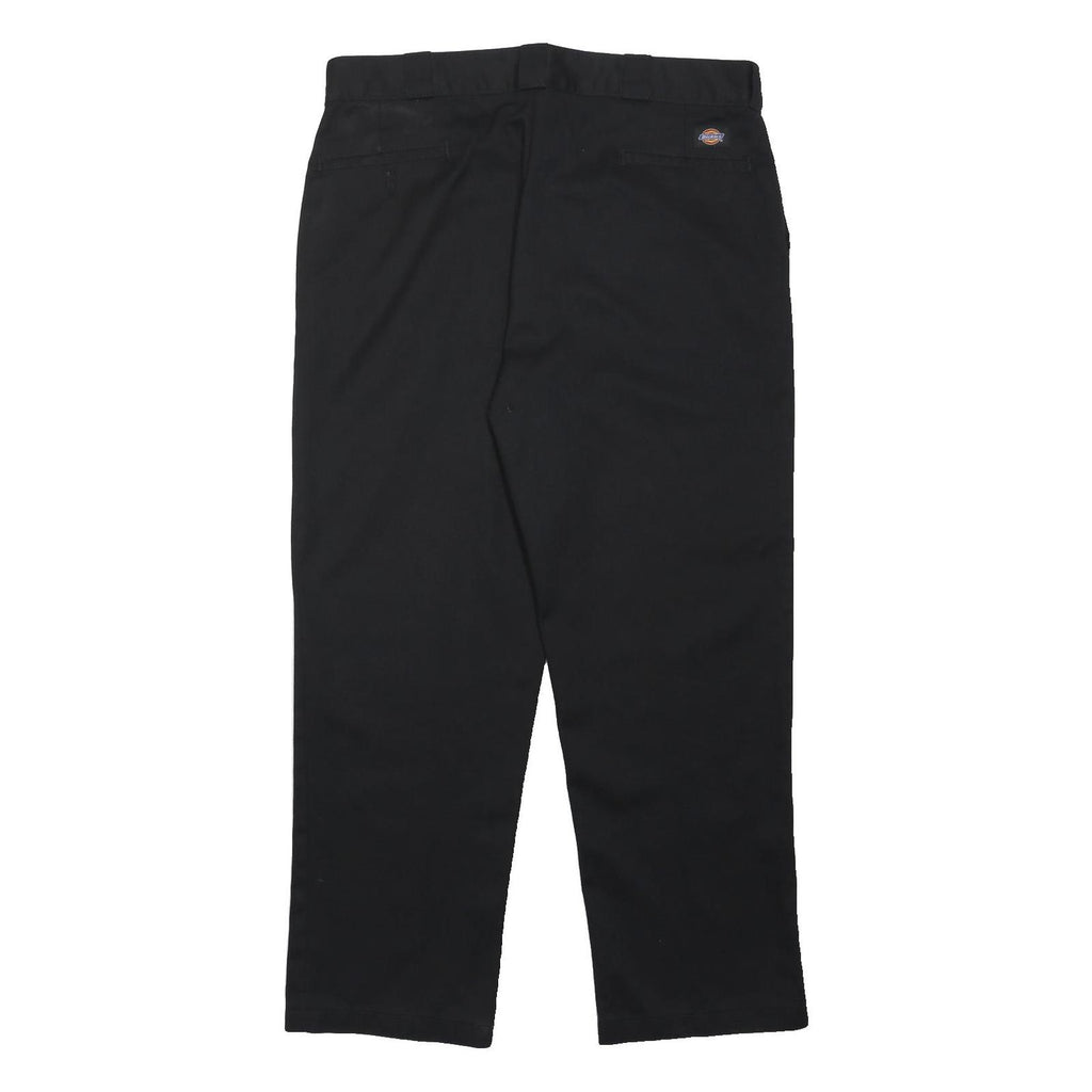 DICKIES Mens Black Polyester Blend Loose Fit Trousers W36 L29 Workwear
