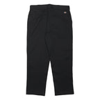DICKIES Mens Black Polyester Blend Loose Fit Trousers W36 L29 Workwear