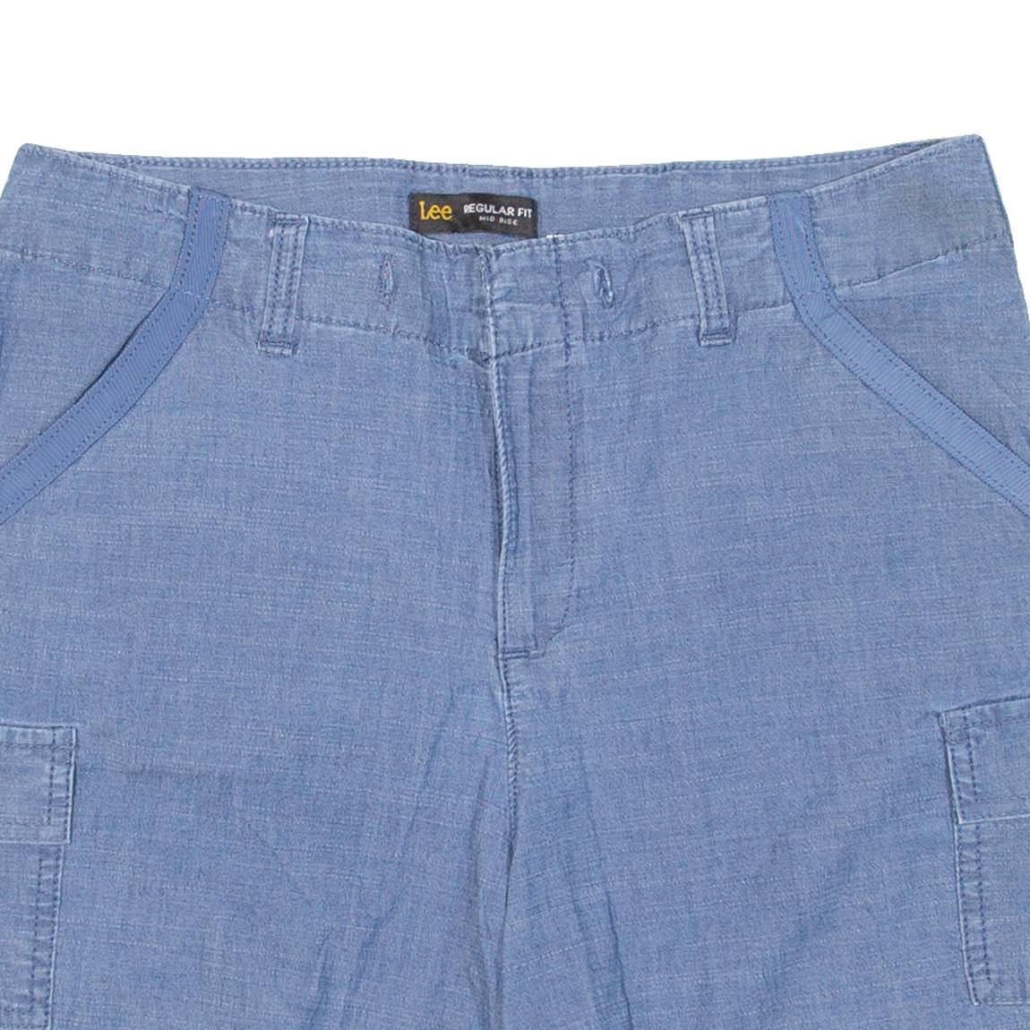 LEE Womens Cargo Shorts Blue M W32