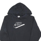 NIKE Womens Black Hoodie S Cotton Blend Logo Sweatshirt Casual Fashion