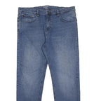 CHAPS Mens Slim Blue Denim Jeans Cotton Blend W36 L32 Classic Zip Pockets