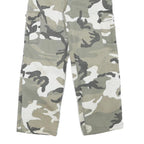 Womens Relaxed Fit Cotton Blend Grey & White Camouflage Cargo Trousers W24 L25