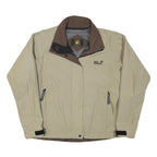 JACK WOLFSKIN Womens Beige & Brown Outdoor Jacket L Polyester Blend Zip Casual