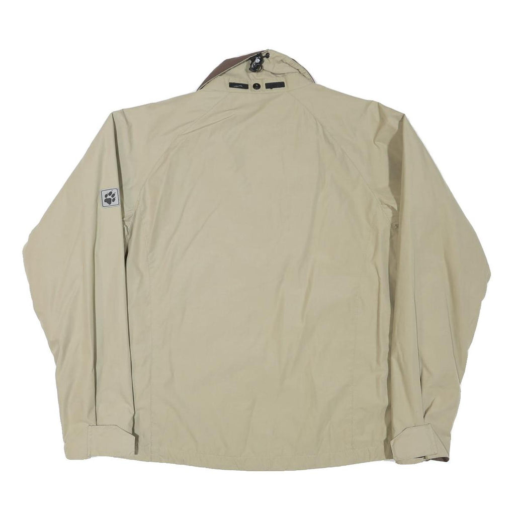 JACK WOLFSKIN Womens Beige & Brown Outdoor Jacket L Polyester Blend Zip Casual