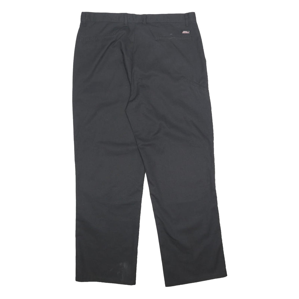 DICKIES Mens Black Relaxed Straight Trousers W38 L32 Workwear Casual Zip