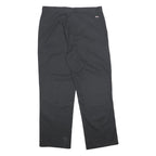 DICKIES Mens Black Relaxed Straight Trousers W38 L32 Workwear Casual Zip