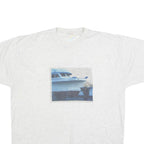 JERZEES Mens White XL Graphic T-Shirt Short Sleeve Crew Neck Cotton Blend