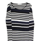 GLOBUS ESSENTIALS Womens Patterned Jumper Blue Striped Tight Knit Viscose M