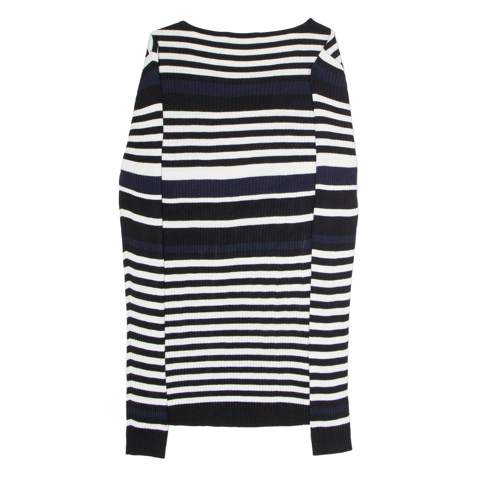 GLOBUS ESSENTIALS Womens Patterned Jumper Blue Striped Tight Knit Viscose M