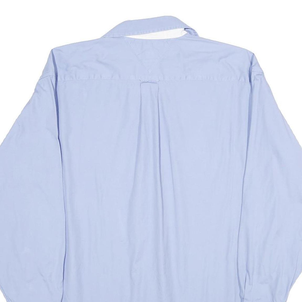 TOMMY HILFIGER Mens Blue Classic Cotton Shirt L Formal Button Long Sleeve