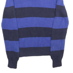 POLO RALPH LAUREN Boys Navy & Blue Striped Pattern Shawl Collar Chunky Knit