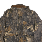 COLUMBIA Mens Brown Camouflage Zip Jacket L Polyester Outdoor Casual