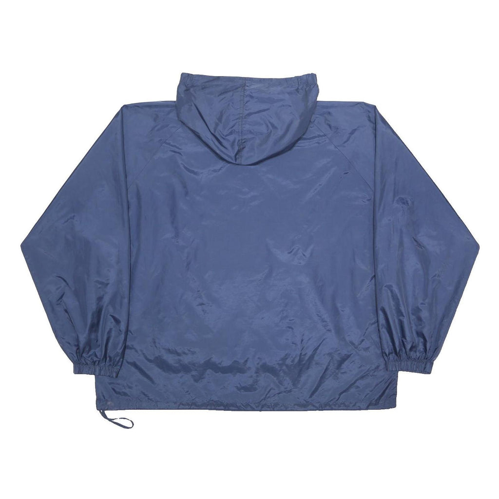 HIBBETT SPORTS Mens Blue Nylon Pullover Jacket XL Hooded Zip Pocket Light Weight