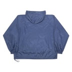 HIBBETT SPORTS Mens Blue Nylon Pullover Jacket XL Hooded Zip Pocket Light Weight