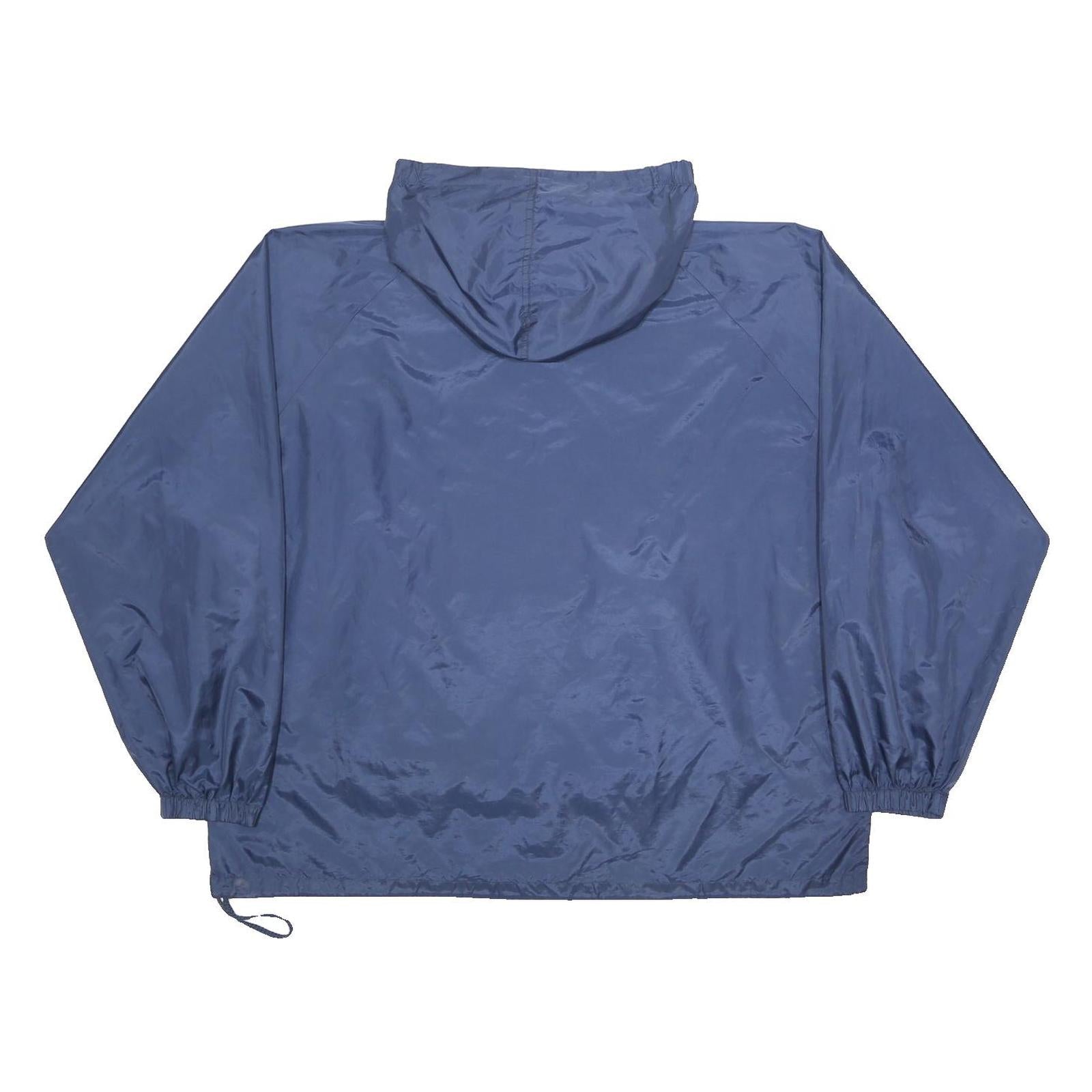 HIBBETT SPORTS Mens Blue Nylon Pullover Jacket XL Hooded Zip Pocket Light Weight