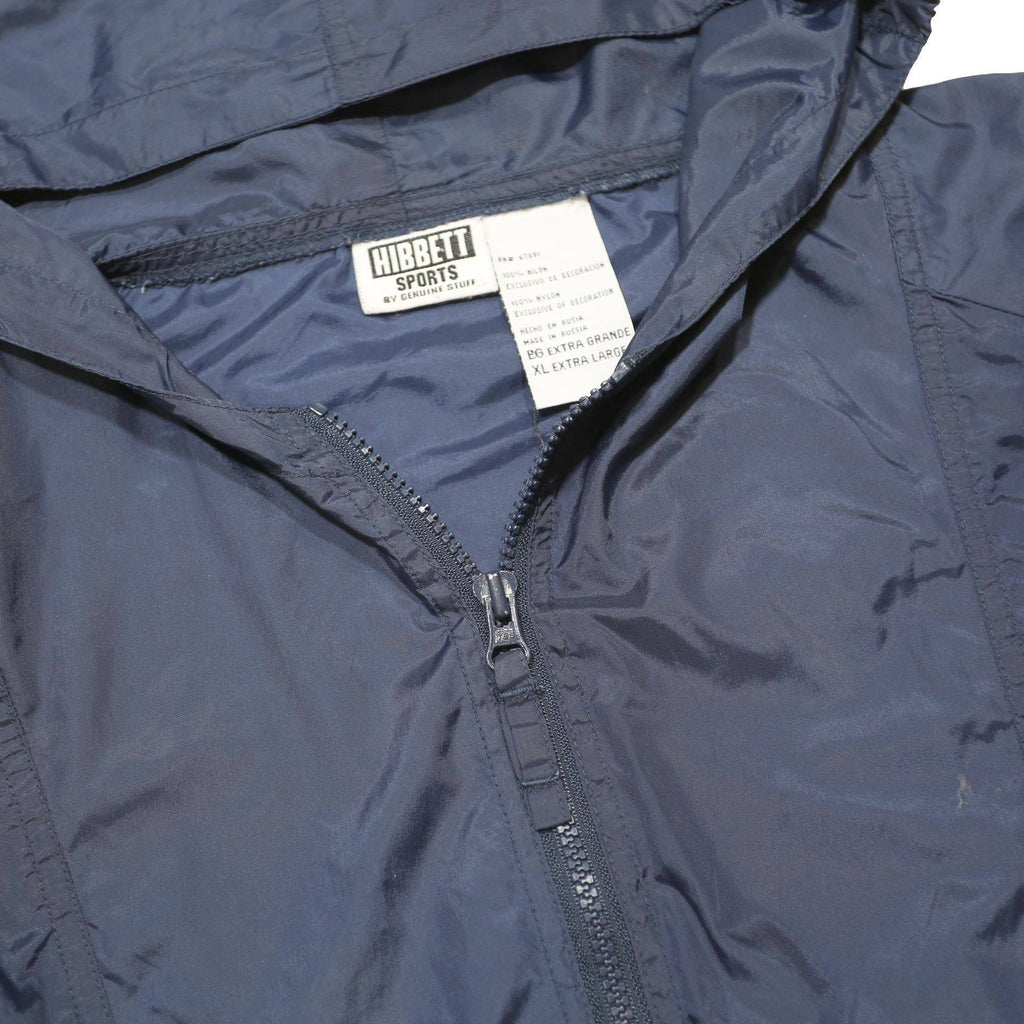 HIBBETT SPORTS Mens Blue Nylon Pullover Jacket XL Hooded Zip Pocket Light Weight