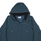 CARHARTT WIP Mens Blue Zip Hooded Nylon Jacket S Casual Outdoor Winter