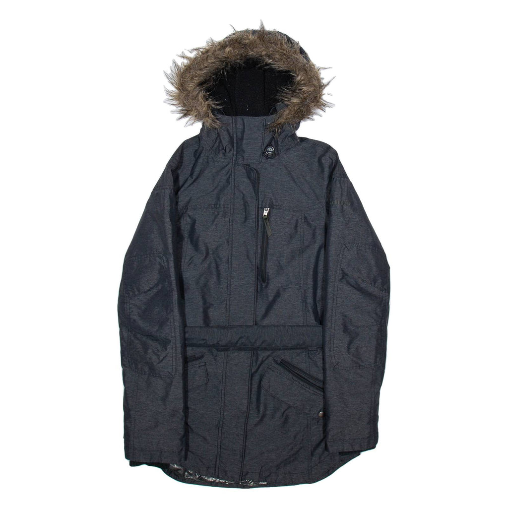 COLUMBIA Womens Parka Coat Grey Nylon Hooded S