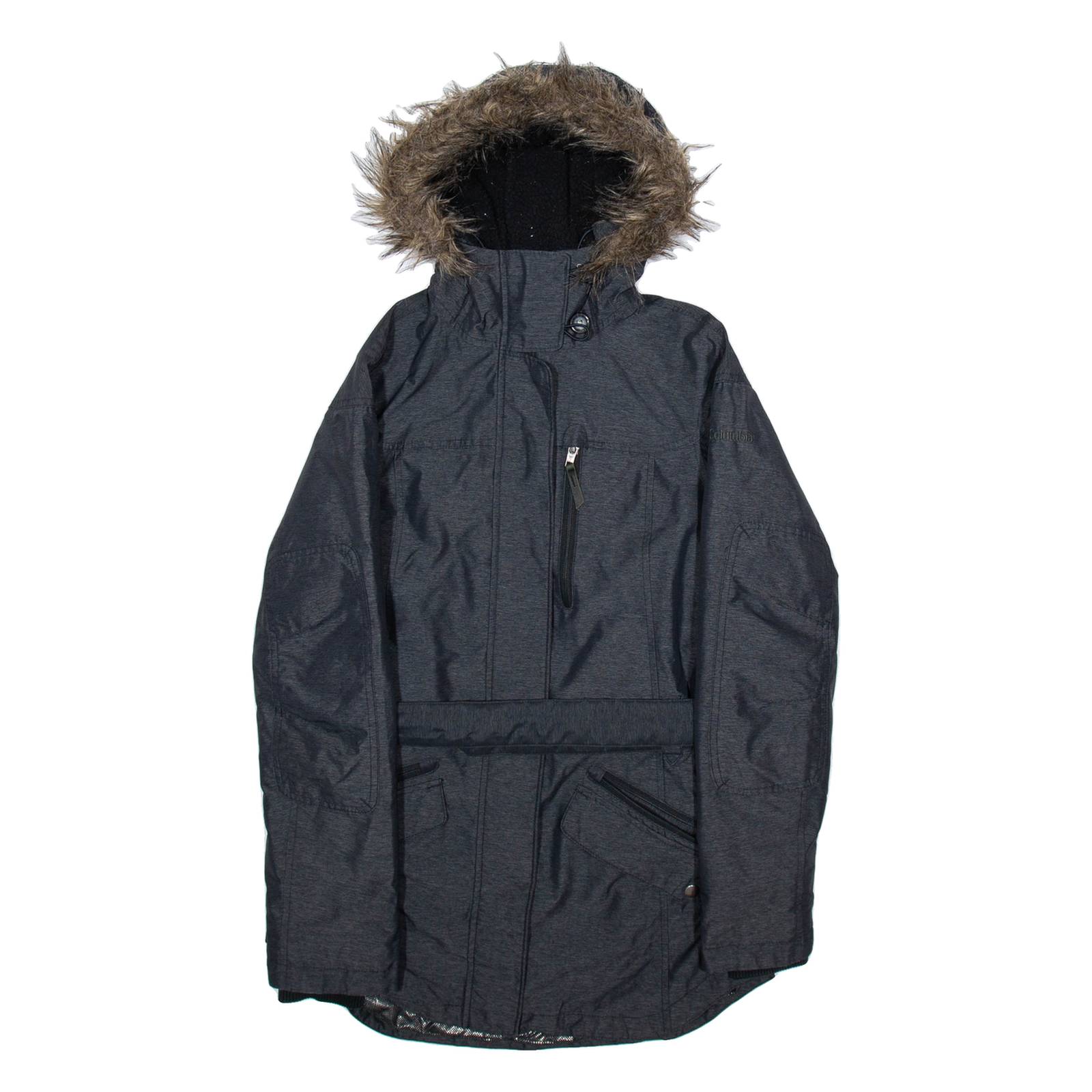 COLUMBIA Womens Parka Coat Grey Nylon Hooded S