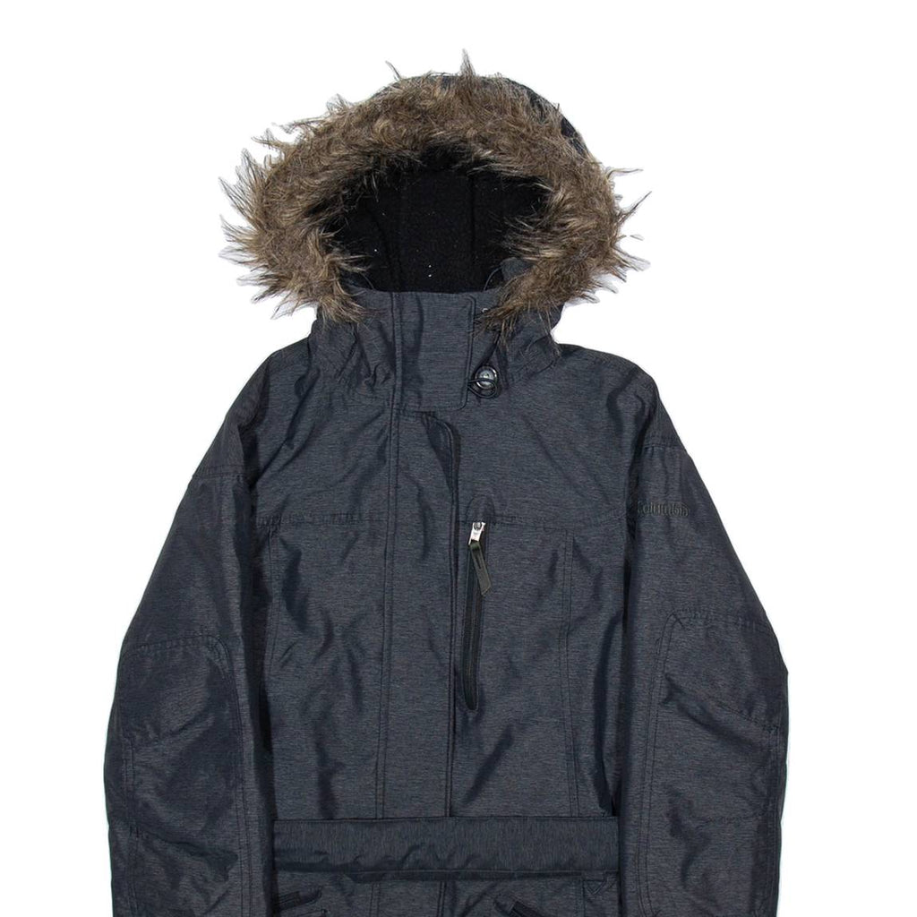 COLUMBIA Womens Parka Coat Grey Nylon Hooded S