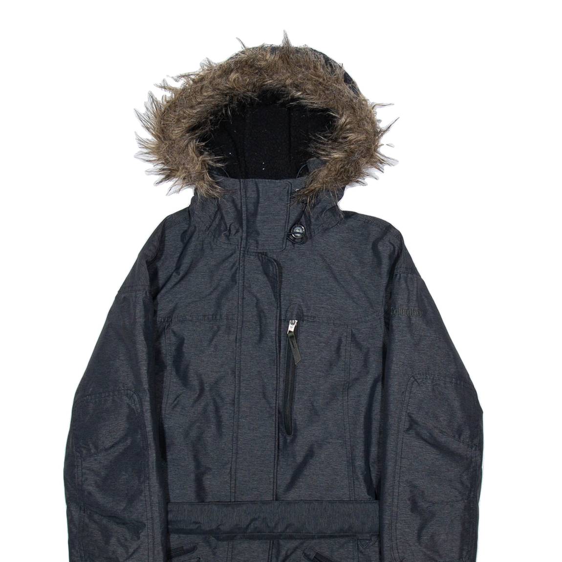 COLUMBIA Womens Parka Coat Grey Nylon Hooded S