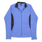 REEBOK Womens Blue & Black Zip Jacket S Polyester Sport Casual Activewear