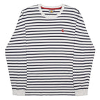 CARHARTT Mens White & Black Striped Long Sleeve Crew Neck T-Shirt M Cotton