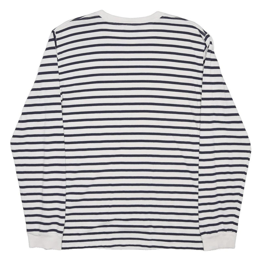 CARHARTT Mens White & Black Striped Long Sleeve Crew Neck T-Shirt M Cotton