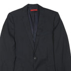HUGO Mens Black Pinstripe Tailored Wool Jacket M Button Formal Wear