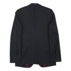 HUGO Mens Black Pinstripe Tailored Wool Jacket M Button Formal Wear