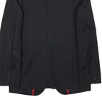 HUGO Mens Black Pinstripe Tailored Wool Jacket M Button Formal Wear