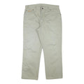 WRANGLER Mens Regular Beige Cotton Blend Zip Trousers W35 L27 Classic Straight