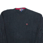CHAPS Mens Patterned Jumper Black Herringbone Tight Knit L
