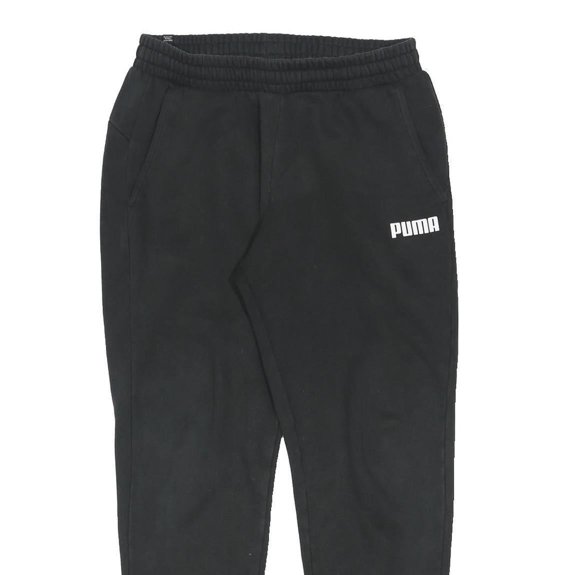 PUMA Mens Joggers Black L W30 L29 Cotton Blend Regular Tapered Fit Sportswear